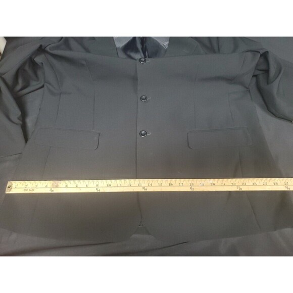 Victorio Couture Blazer Black 3 Button Polyester Sport Coat Jacket Size 48R Vntg - Picture 5 of 8